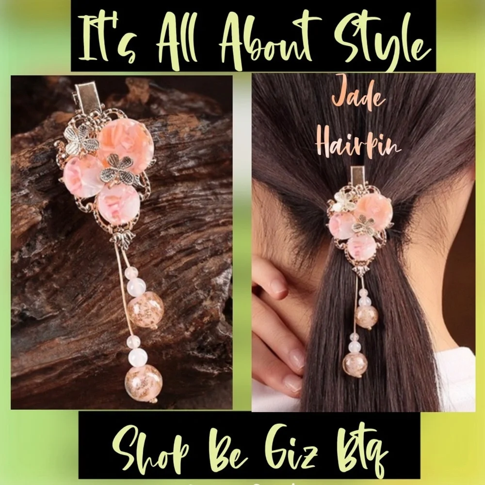 Super Elegant JADE Haipin to Enhance your Casual or Night Our Hair look